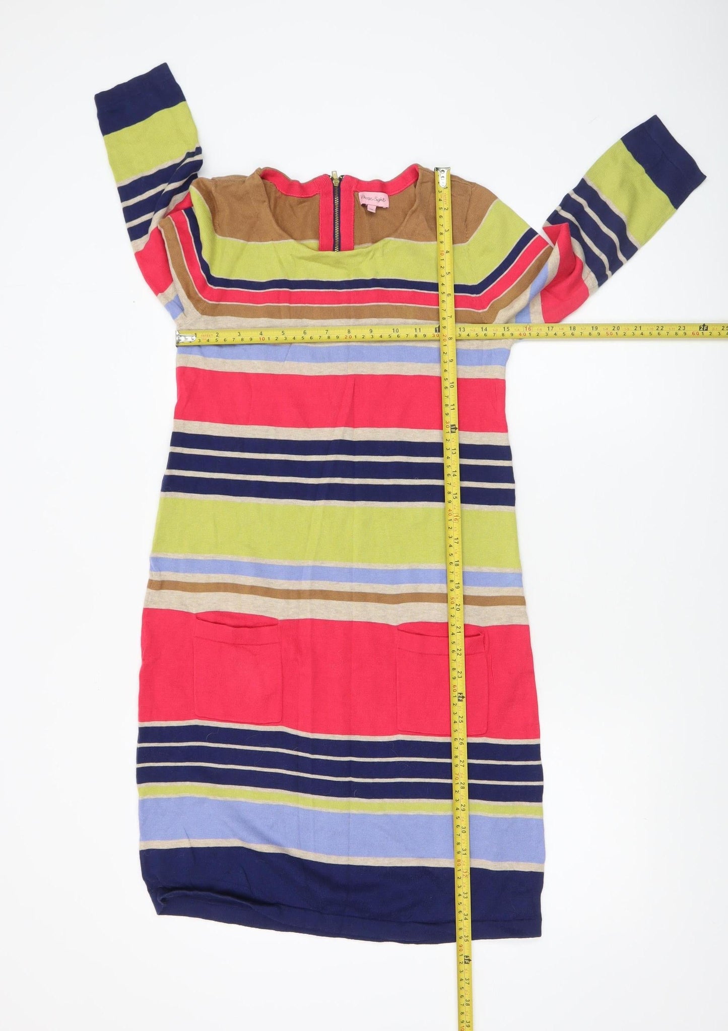 Phase Eight Women’s Multicoloured Stripe Cotton Shift Dress Size 10