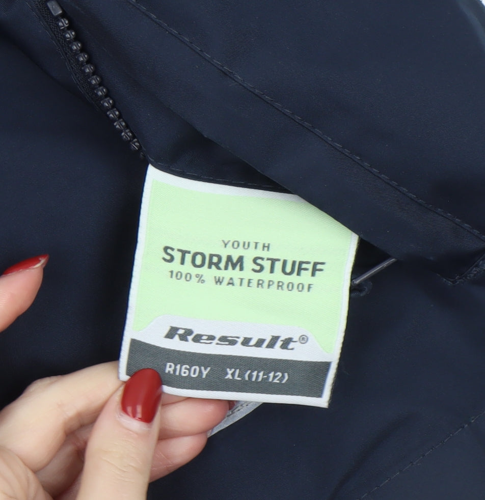 Result Boys Blue Waterproof Hooded Rain Jacket 11-12 Years XL
