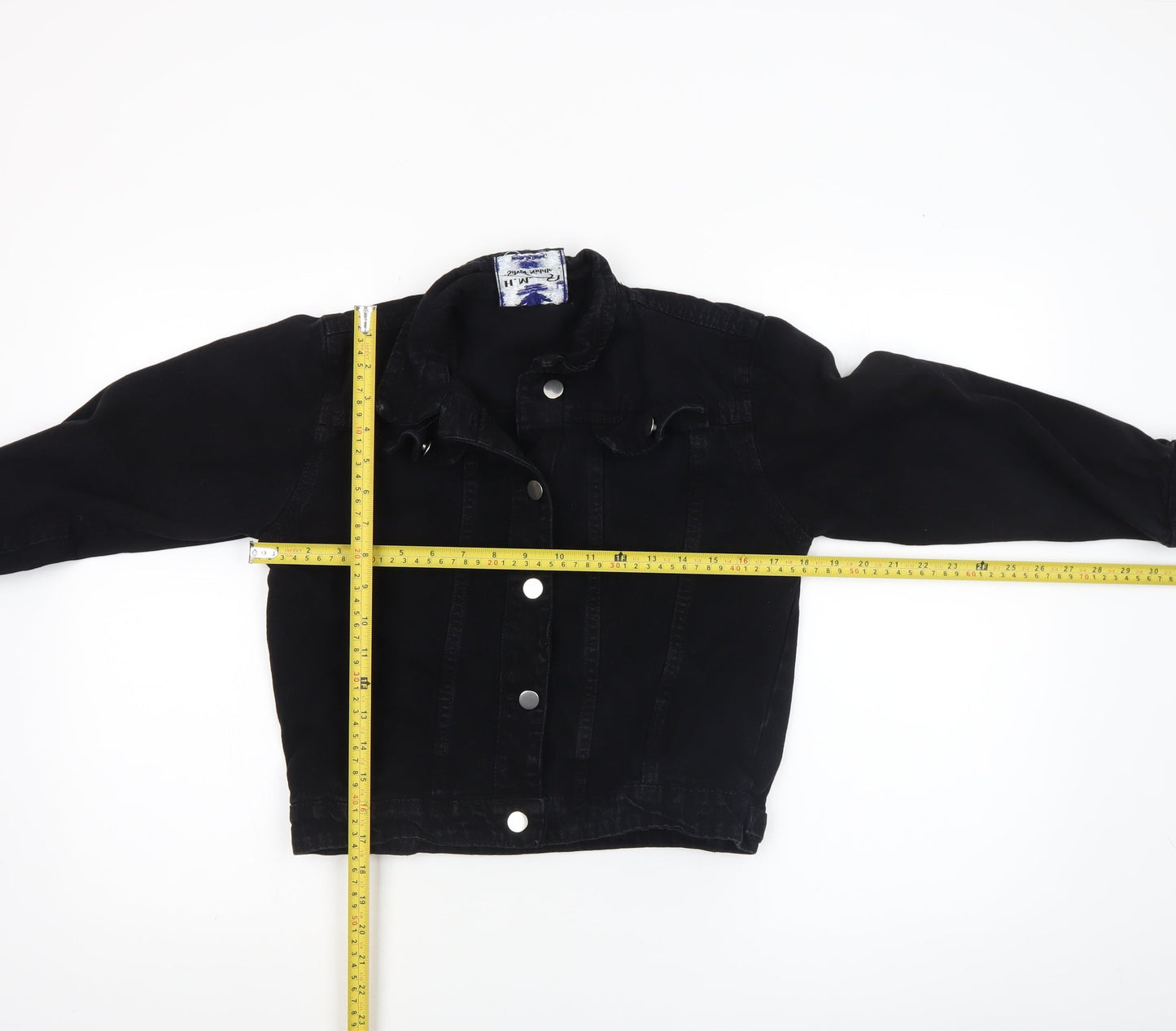 H.M Miss Annie Girls Black Denim Button Jacket 6-7 Years Classic Style