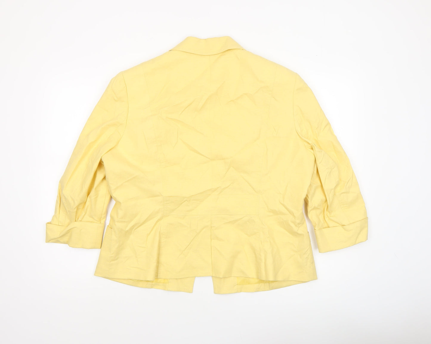 Reflections Womens Yellow Linen Blend Blazer Size 20 Tailored Jacket