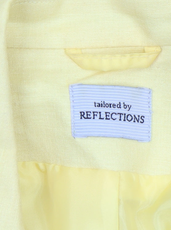 Reflections Womens Yellow Linen Blend Blazer Size 20 Tailored Jacket