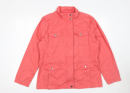 Atlas For Women Pink Cotton Mid-Length Casual Jacket UK 12