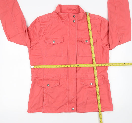 Atlas For Women Pink Cotton Mid-Length Casual Jacket UK 12