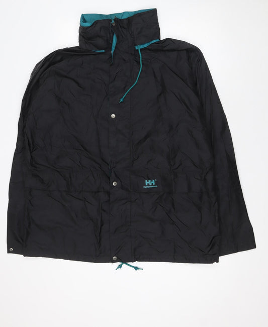 Helly Hansen Men's Black L Rain Jacket Waterproof Windproof Outdoor Coat