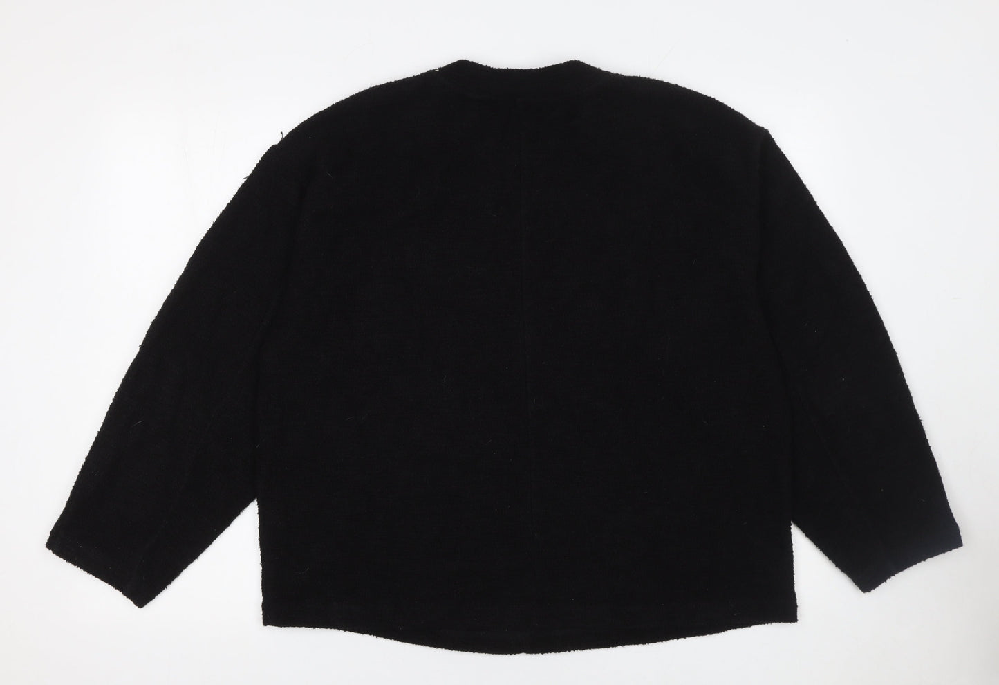 Marks and Spencer Womens Black Medium Crew Neck Cotton Blend Jumper