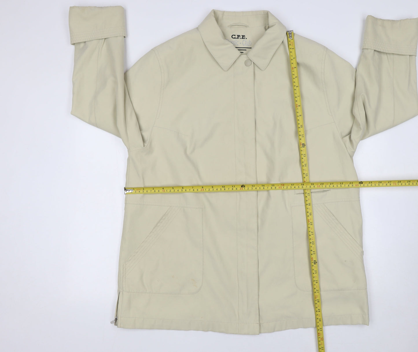 C.F.E. Classic Club Beige Women's Size 18 Mid-Length Coat