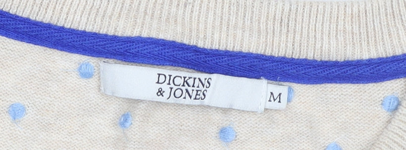 Dickins & Jones Womens Beige Polka Dot Cotton Jumper M