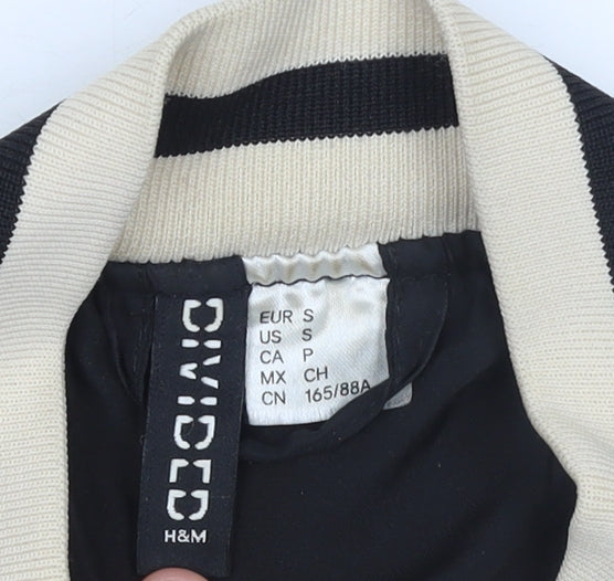 H&M Divided Men’s Black Varsity Jacket S Retro College Style