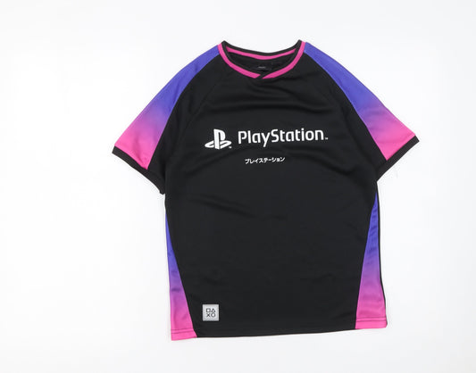 PlayStation Boys Black 9-10 Years Short Sleeve Jersey T-Shirt