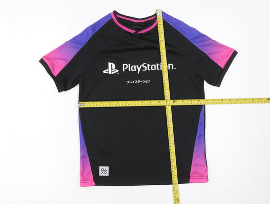 PlayStation Boys Black 9-10 Years Short Sleeve Jersey T-Shirt