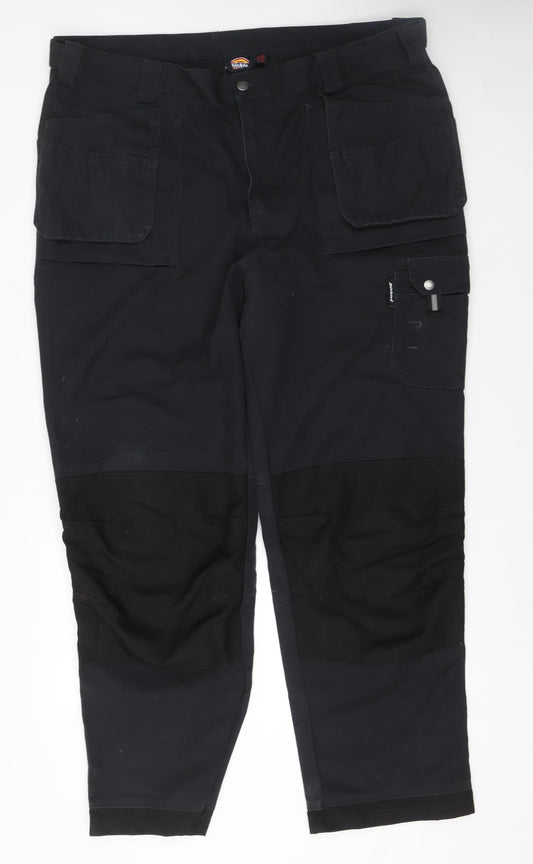 Dickies Men's Black Workwear Cargo Trousers Size 44T
