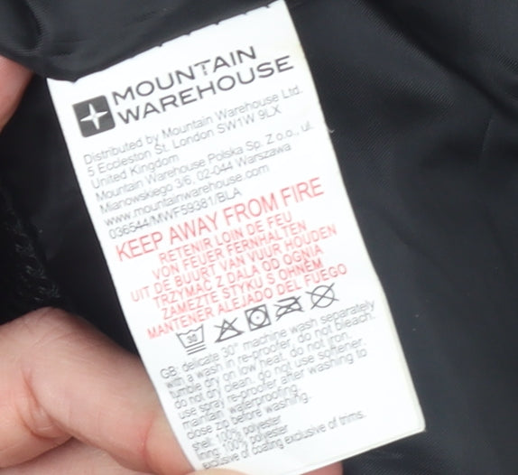 Mountain Warehouse Boys Black Waterproof Hooded Rain Jacket 11-12 Years