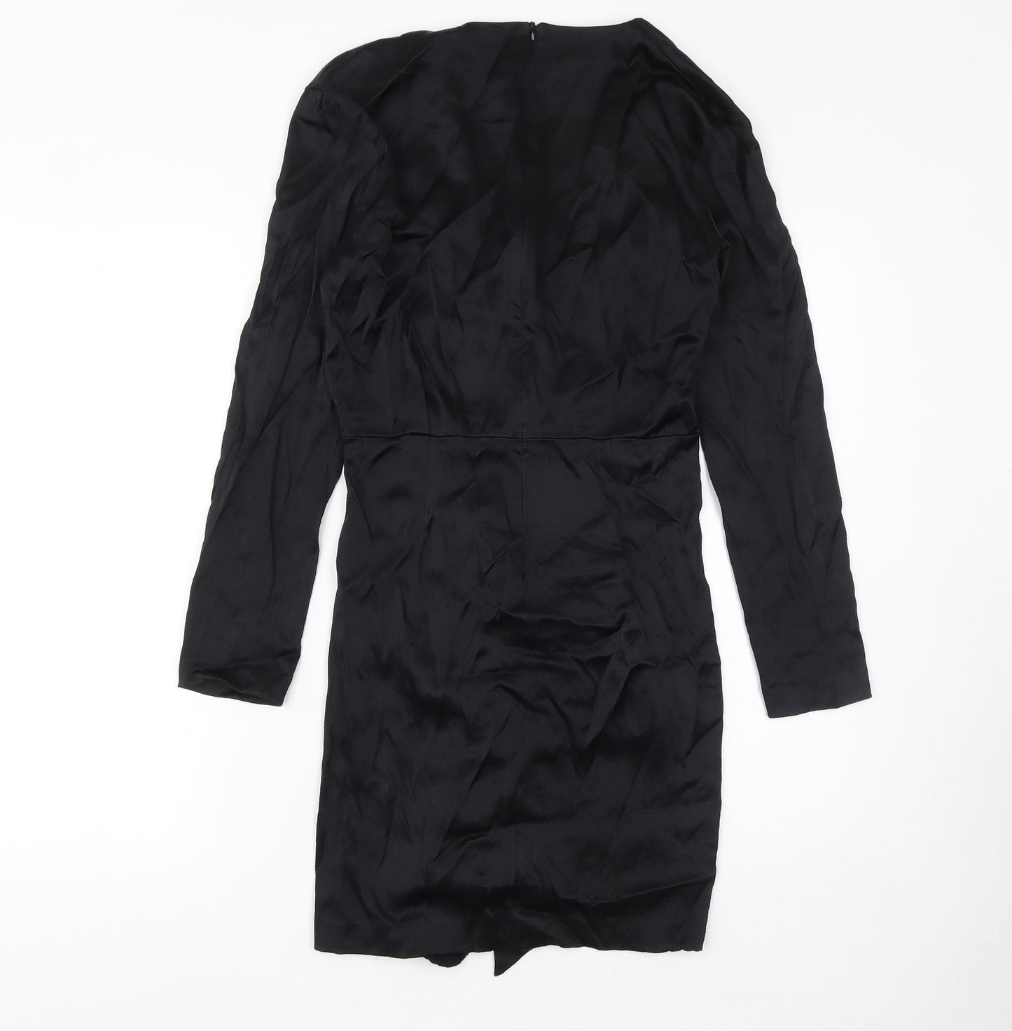 Maje Women’s Black Viscose Bodycon Ruched Party Dress Size 10