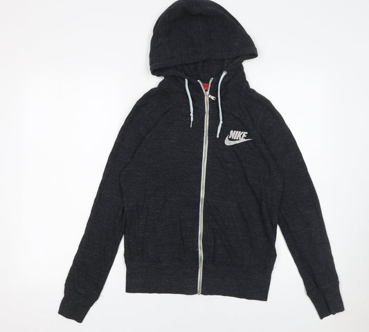 Nike Women’s Black Full Zip Hoodie Size M Cotton Blend