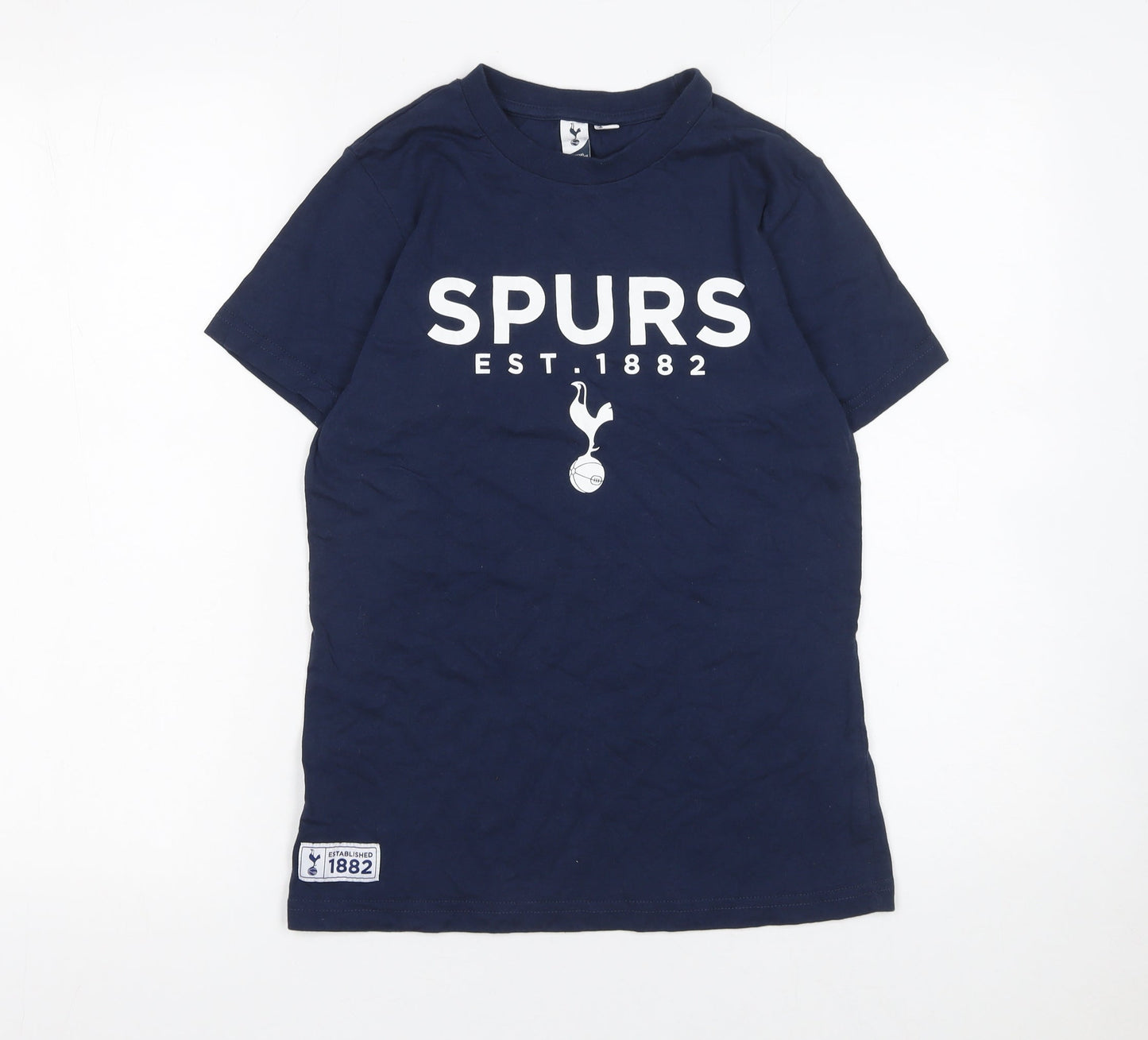 Tottenham Hotspur Boys Blue T-Shirt 12-13 Years Short Sleeve Cotton Top