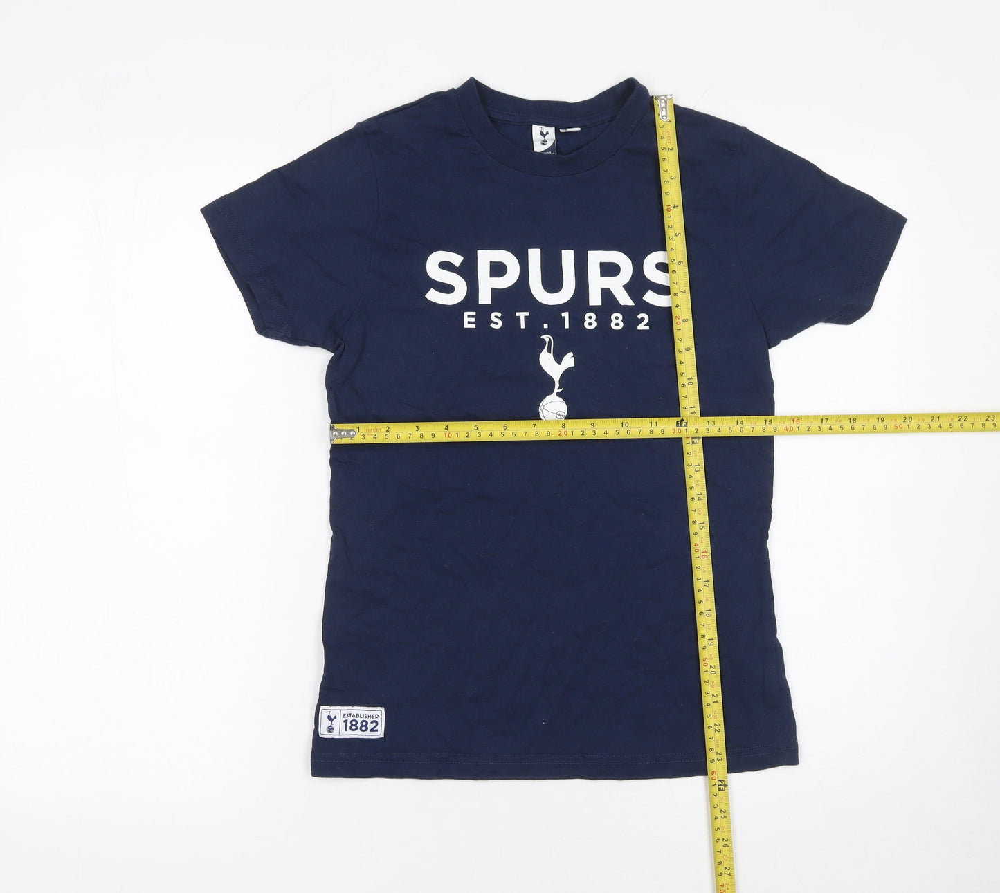 Tottenham Hotspur Boys Blue T-Shirt 12-13 Years Short Sleeve Cotton Top