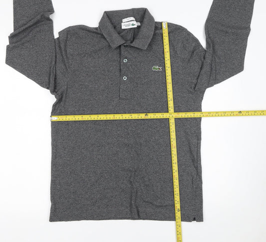 Lacoste Sport Men's Grey Long Sleeve Slim Fit Polo Shirt Size M