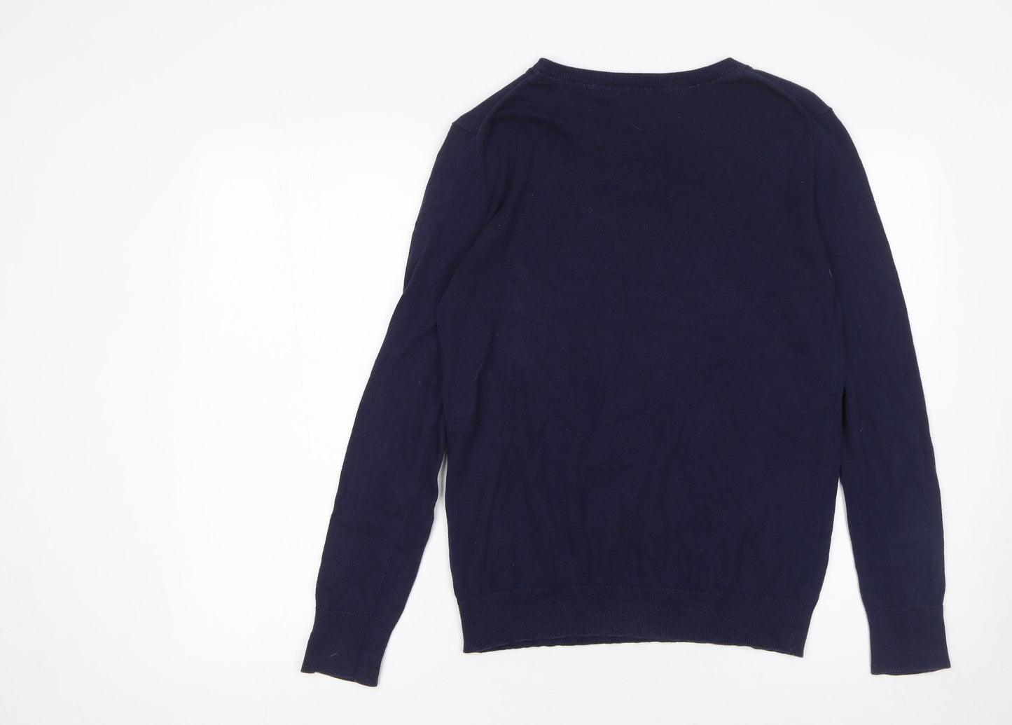 GAP Women's Blue Cotton Crew Neck Love More Pullover Jumper Size S