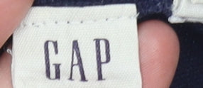 GAP Women's Blue Cotton Crew Neck Love More Pullover Jumper Size S