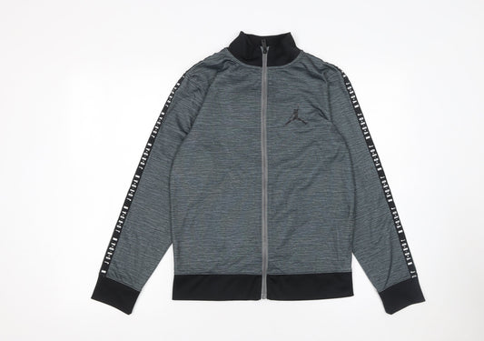 Jordan Boys Grey Track Jacket 12-13 Years Full Zip Lightweight Sportswear