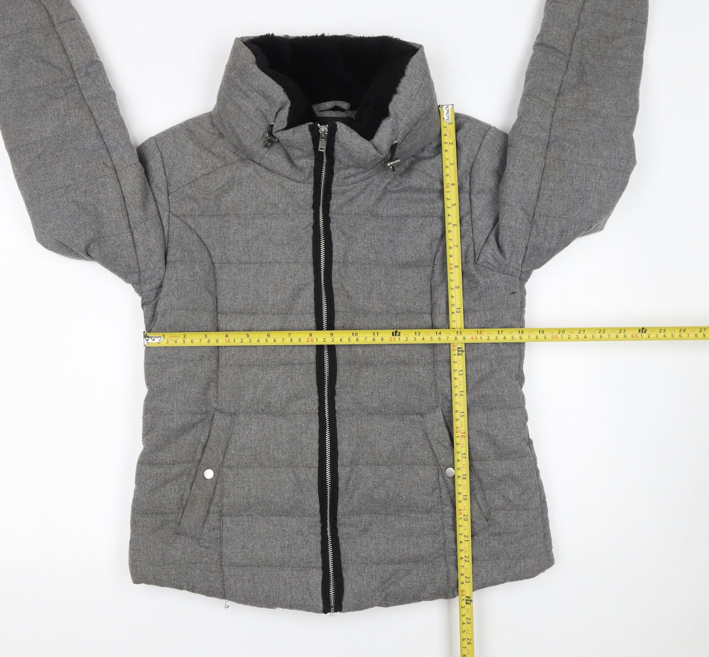 Dorothy Perkins Women Grey Size 10 Puffer Jacket Winter Coat