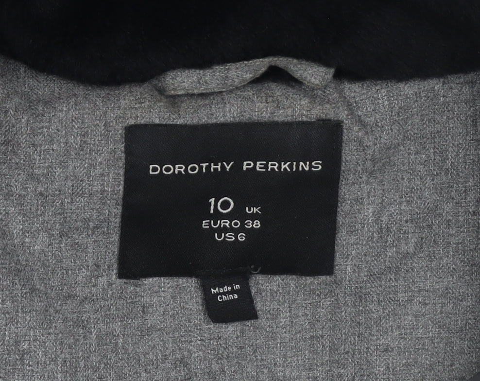Dorothy Perkins Women Grey Size 10 Puffer Jacket Winter Coat