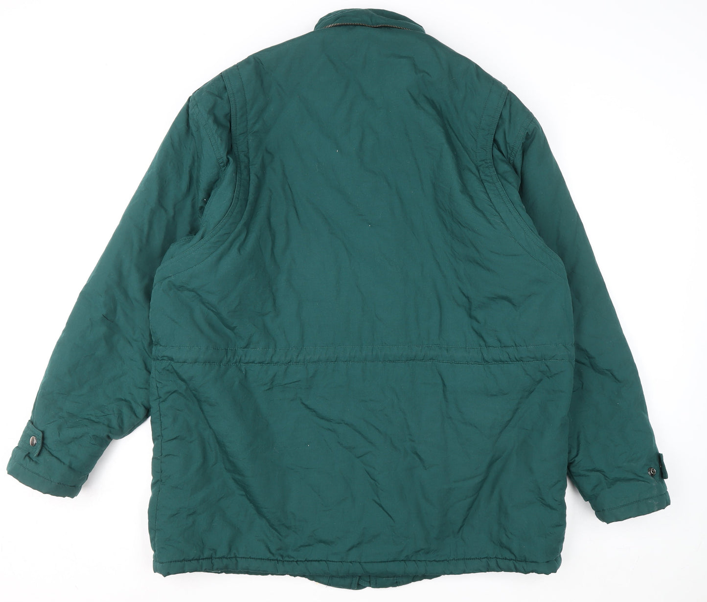 C&A Mens Green L Regular Parka Jacket 44in Stand Collar Winter Coat