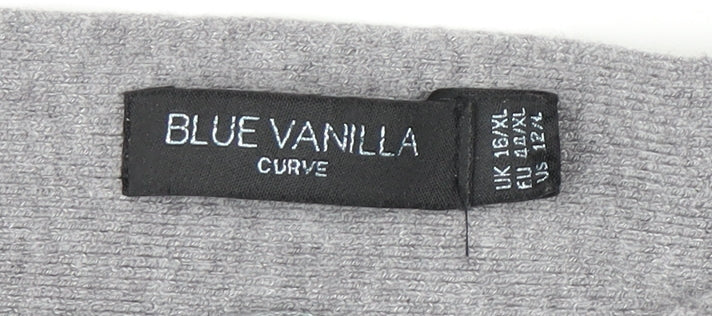 Blue Vanilla Women’s Grey Beaded Knit Pullover Jumper Size 16