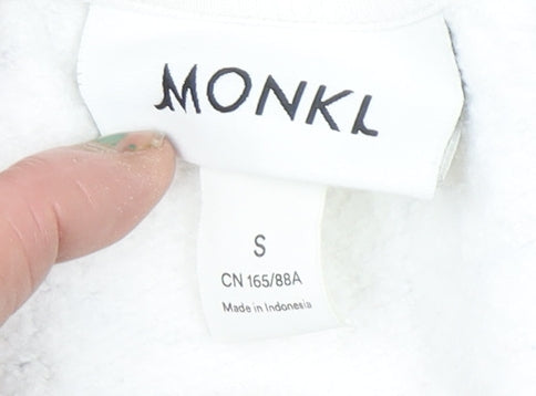 Monki Women’s White Graphic Print Pullover Sweatshirt Size S