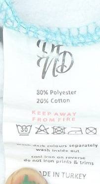 DFTD Boys Blue Ombre Pullover Hoodie 13-14 Years Polyester Cotton