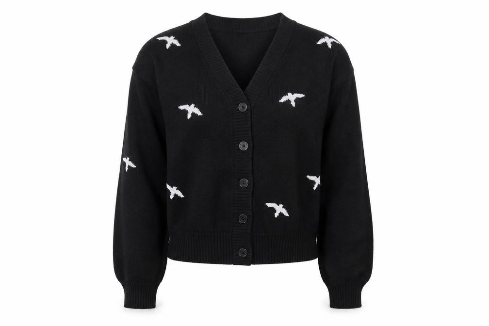 Marks and Spencer Girls Black Argyle Button Cardigan Size 13-14 Years