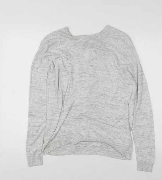 Next Women’s Grey Wrap V-Neck Knit Jumper Size 12