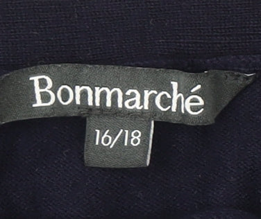 Bonmarché Women’s Blue Jewel Neck Long Sleeve Pullover Jumper Size 18
