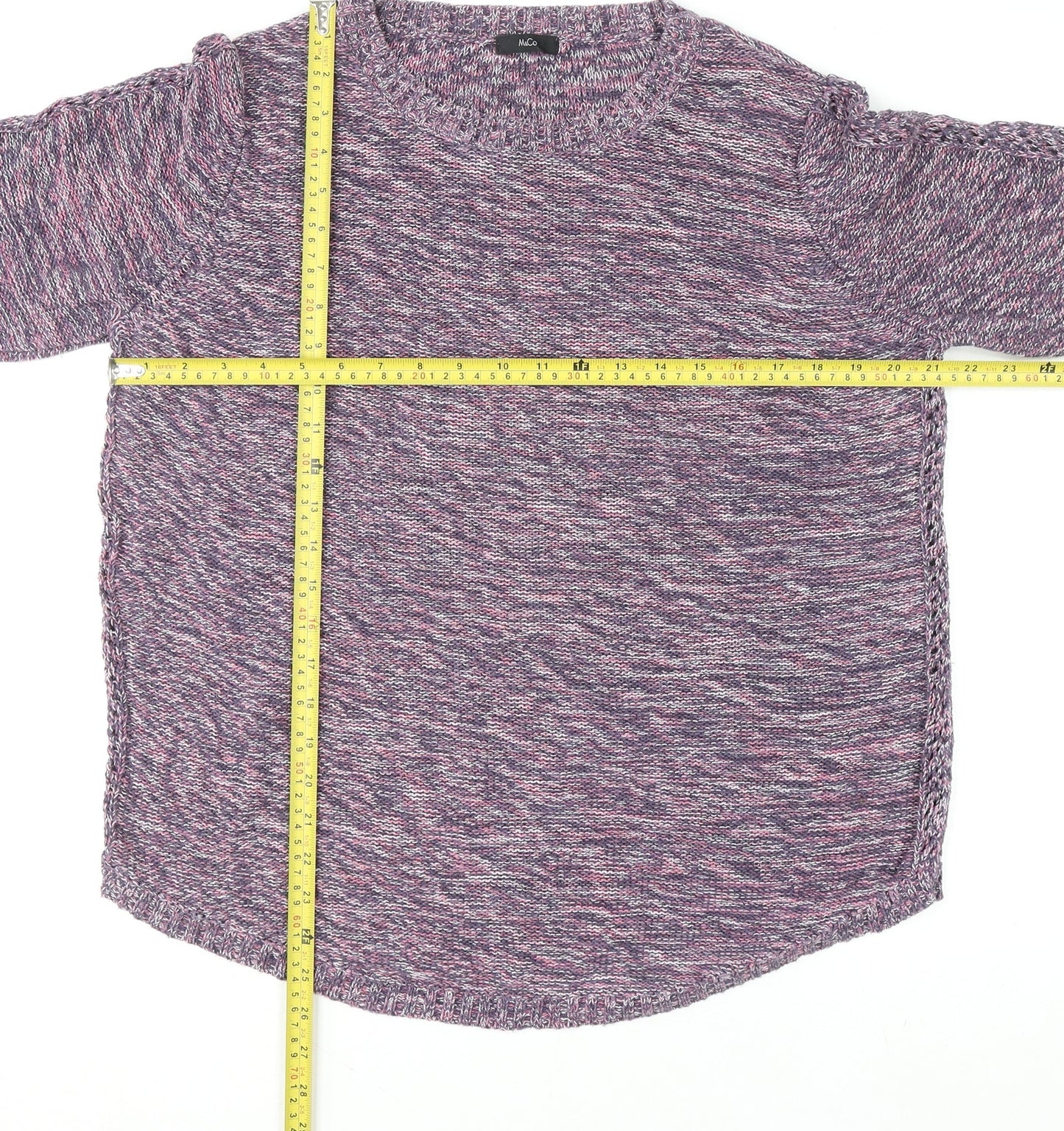 M&Co Women’s Multicoloured Knit Cotton Jumper Size 10
