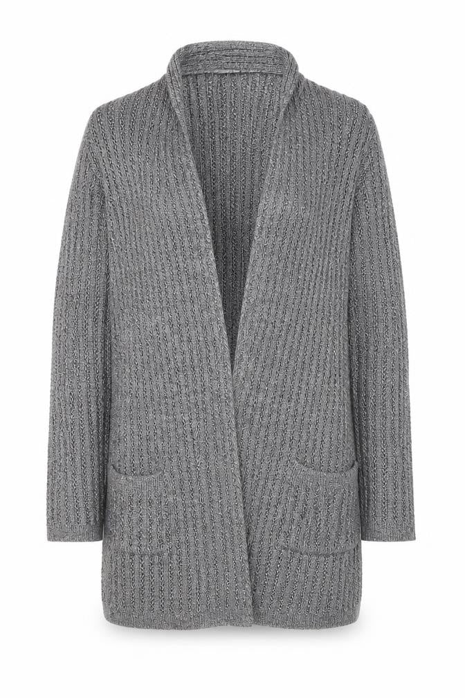 Marks and Spencer Women’s Grey L Chunky Knit Long Cardigan