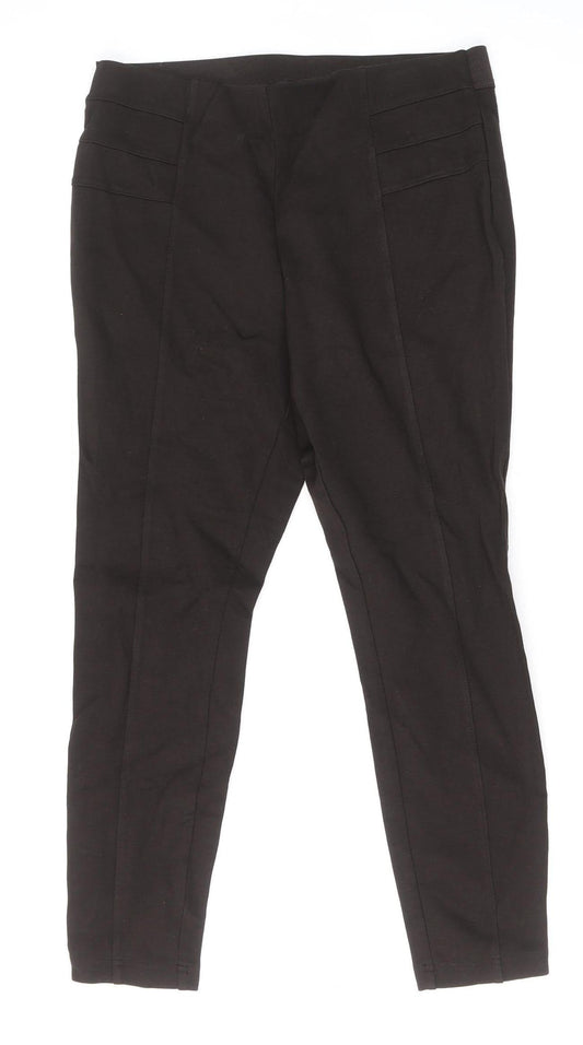 Dunnes Women Black Medium Ankle Leggings Viscose Blend Stretch