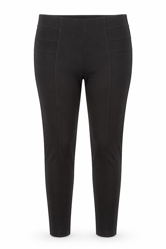 Front view of Dunnes Women Black Medium Ankle Leggings Viscose Blend Stretch