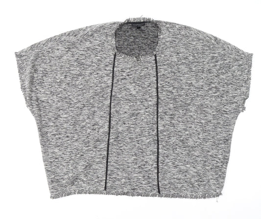 Topshop Women’s Grey Cropped Knit Short Sleeve Blouse Size 8