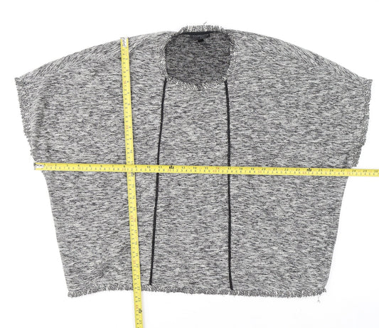 Topshop Women’s Grey Cropped Knit Short Sleeve Blouse Size 8