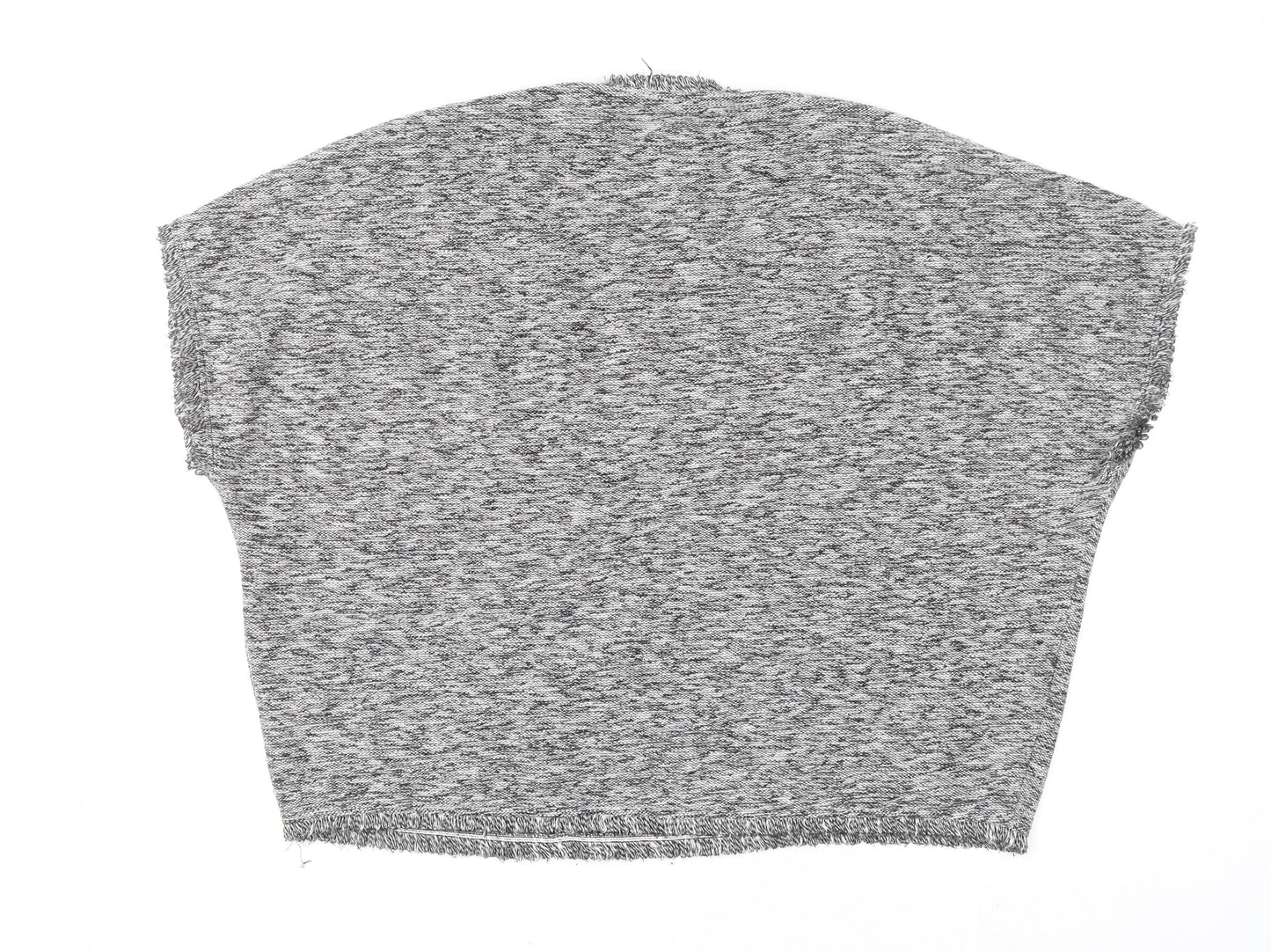 Topshop Women’s Grey Cropped Knit Short Sleeve Blouse Size 8