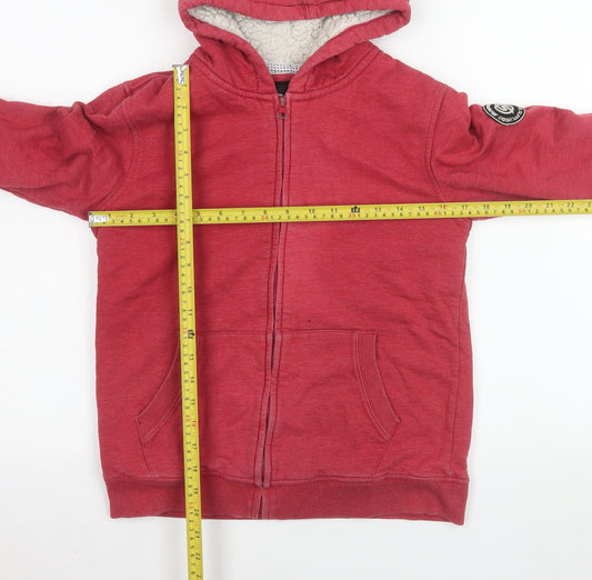 Surfanic Boys Red Hooded Lined Full Zip Fleece Jacket Size 164