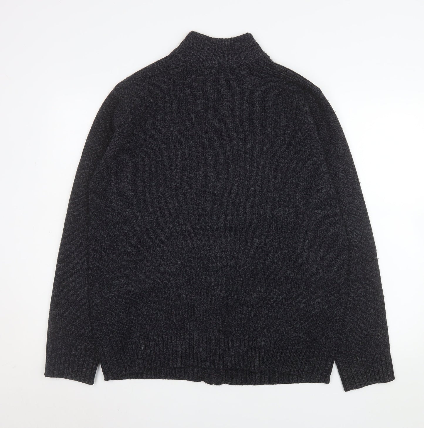 Marks and Spencer Men's Black Acrylic Full Zip Knit Jacket L