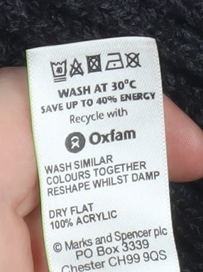 Marks and Spencer Men's Black Acrylic Full Zip Knit Jacket L