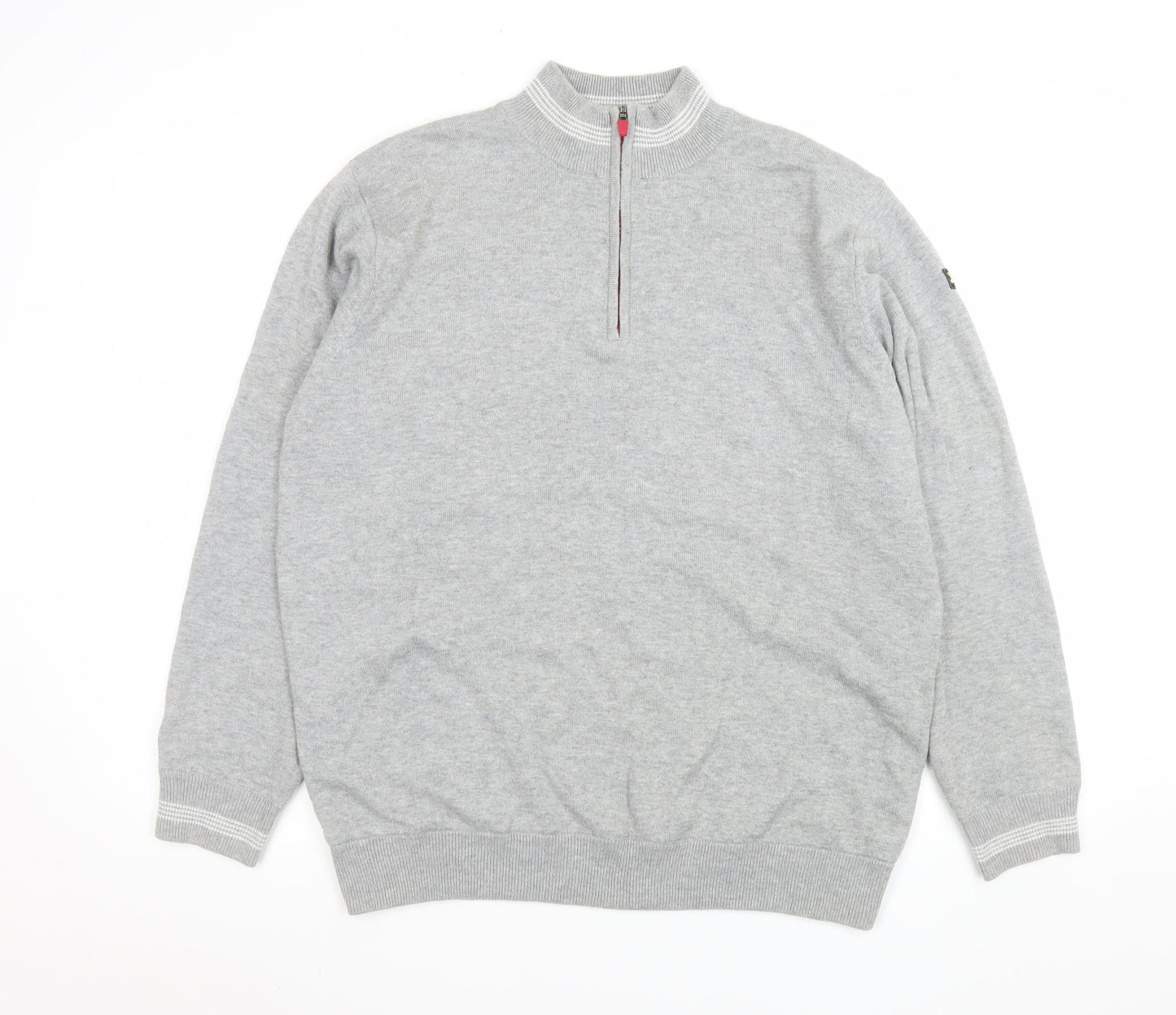 Stuburt Men's Grey 1/4 Zip Knit Jacket L Golf Sportswear
