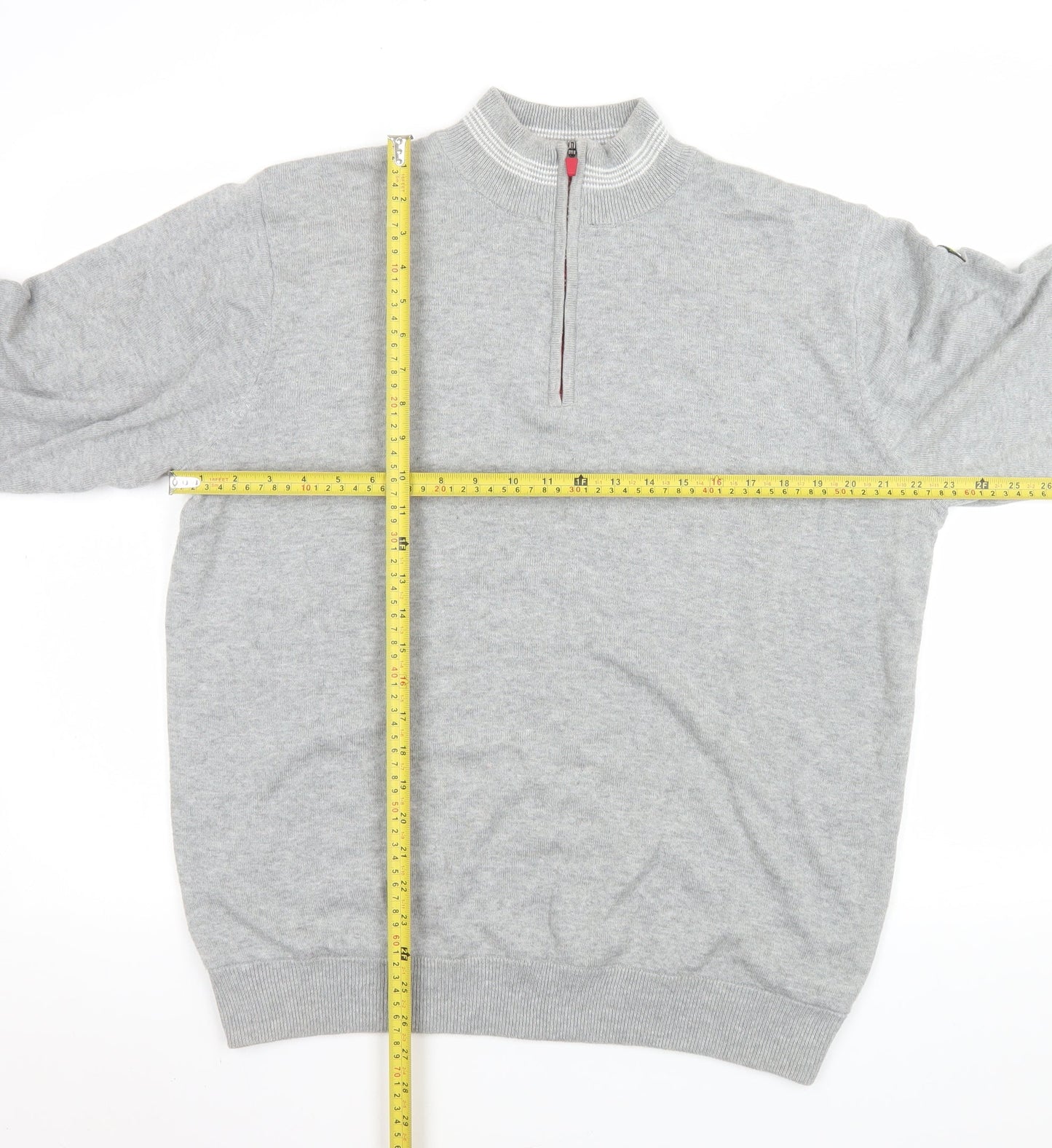 Stuburt Men's Grey 1/4 Zip Knit Jacket L Golf Sportswear