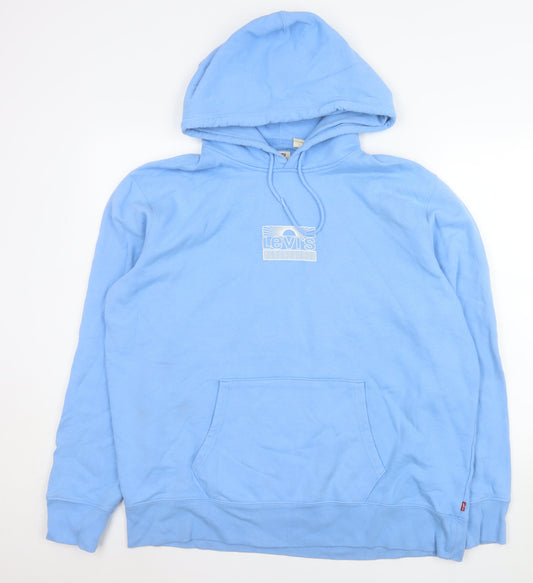 Levi's Men's Blue Pullover Hoodie XL Classic Fit Logo Cotton