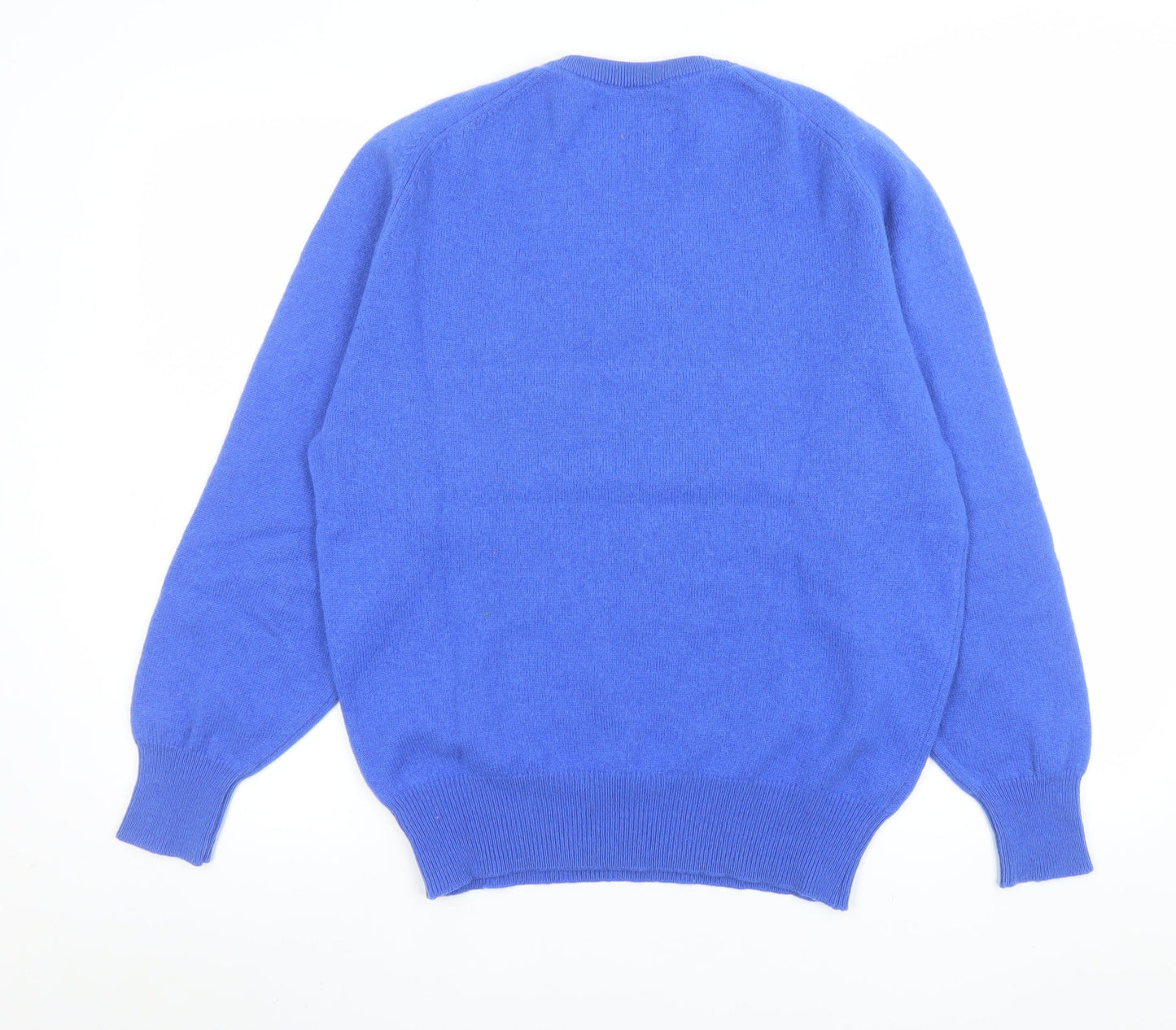 Lyle & Scott Men's Blue Wool Crew Neck Golf Jumper Size L