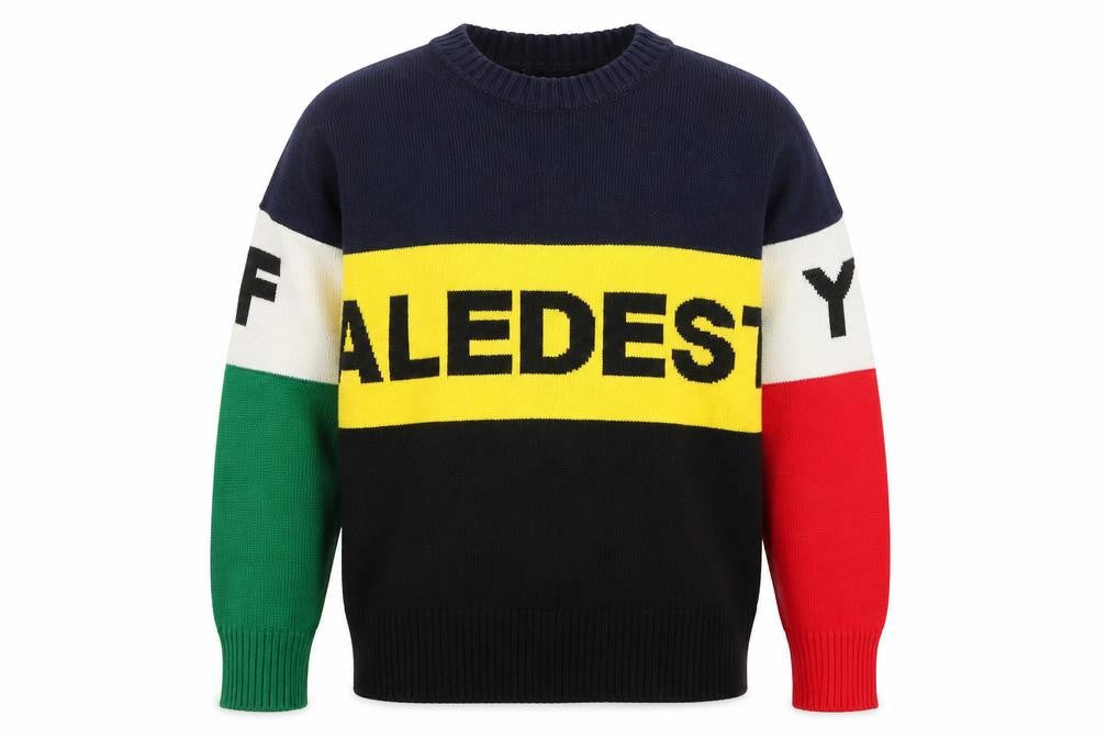 Front view of Cooperative Men's Multicoloured Crew Neck jumper XS