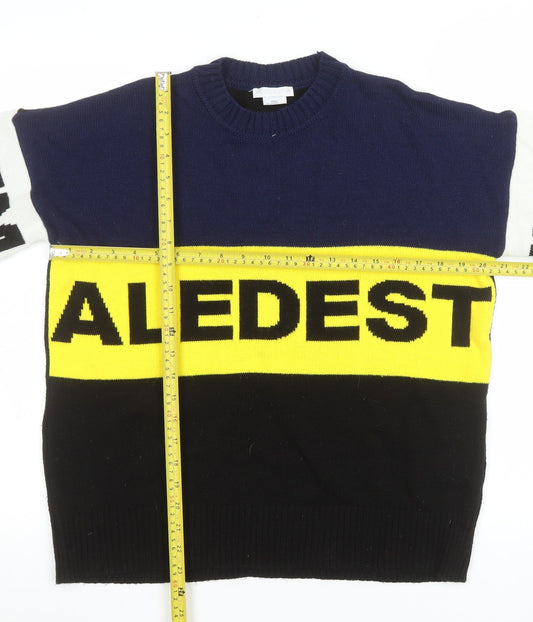 Cooperative Men's Multicoloured Crew Neck Pullover Jumper XS