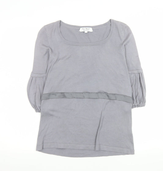 Rose Nacré Women’s Grey Silk Cotton Scoop Neck Jumper L